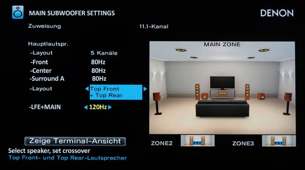 lfe+main subwoofer settings and when to use them