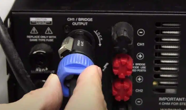 speakon connector input to amplifier