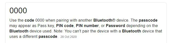 Bluetooth speaker security code