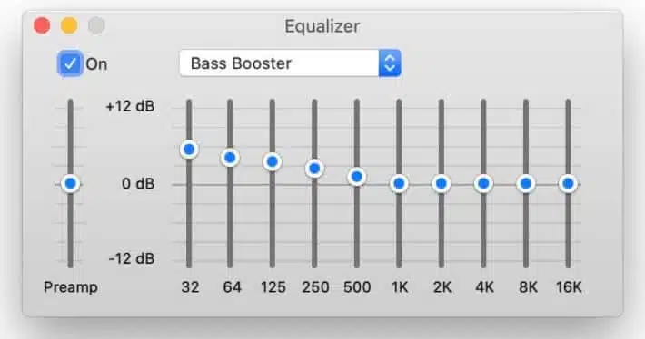 Adjust equalizer settings on mac to reduce bass